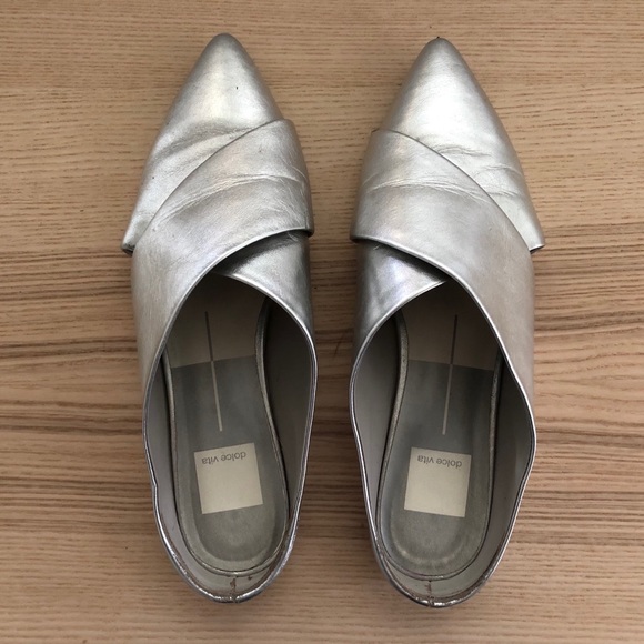 dolce vita silver mules